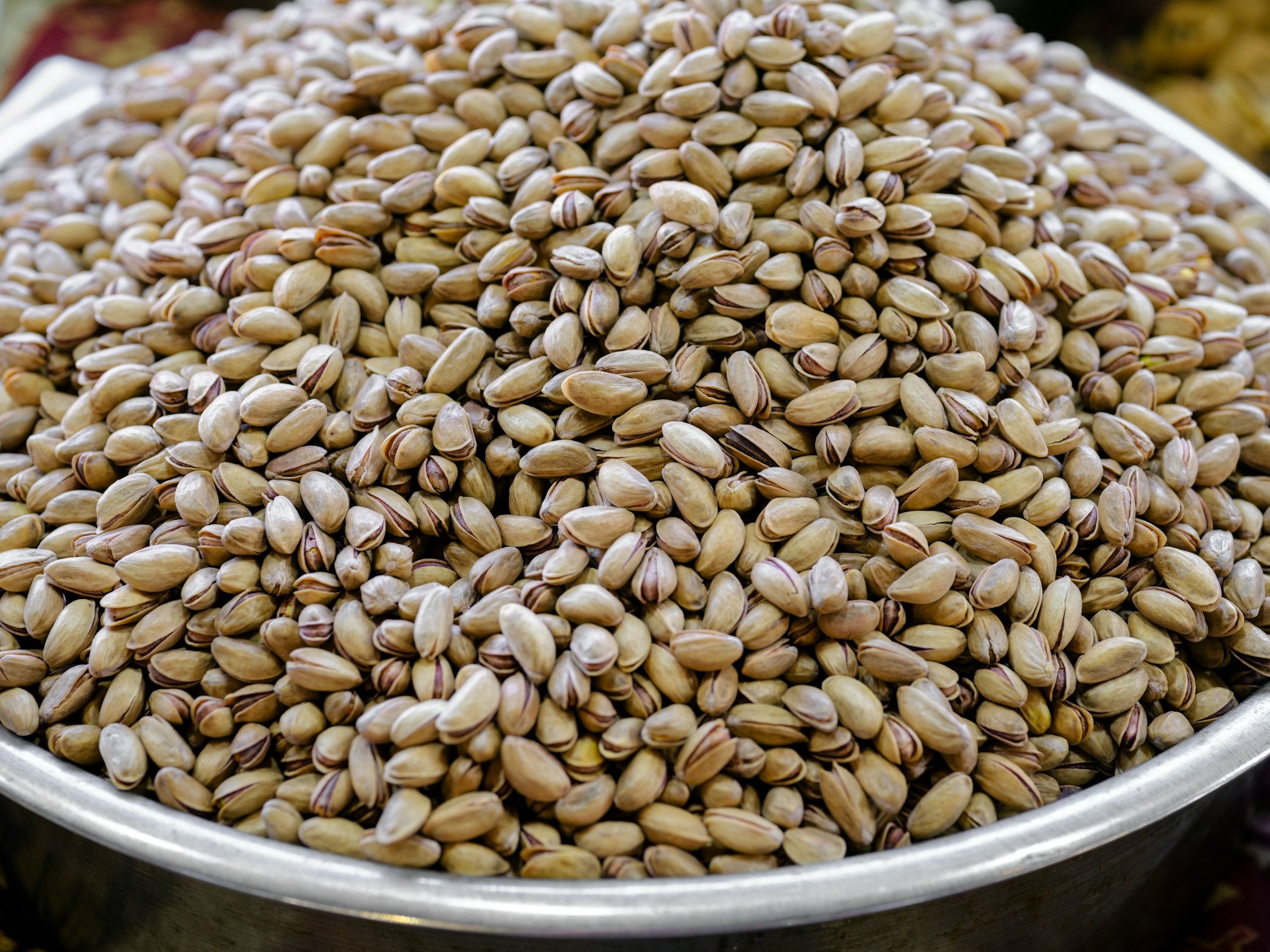 Fresh pistachios at the market