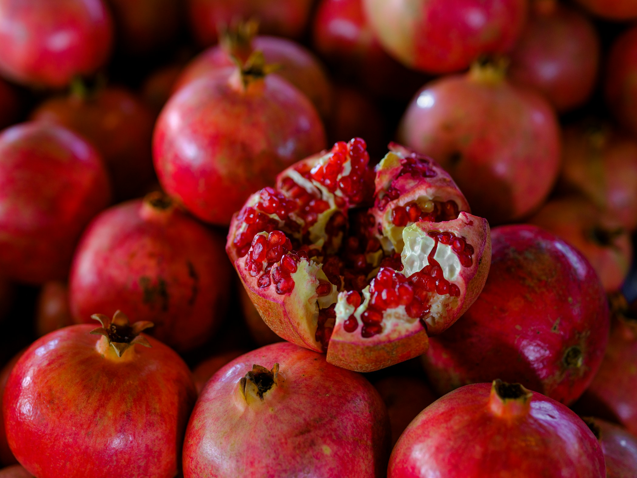 Fresh pomegranate at the market